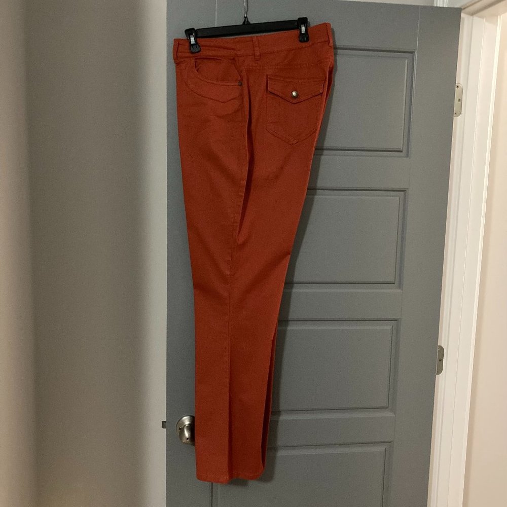 New Directions Women 14W Trouser Pants Burnt Orange